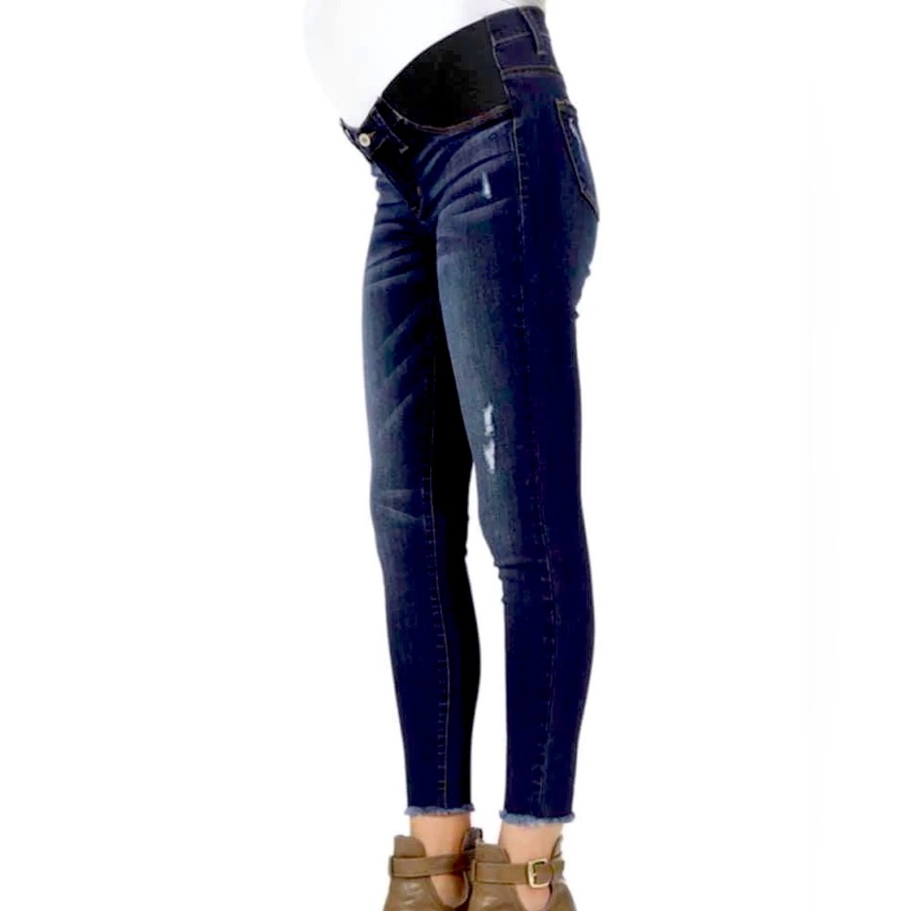 KanCan Maternity ankle length slightly distressed jeans